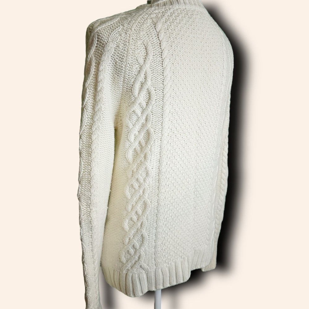 J. Crew Factory ‘Merino Wool Blend Silver Bead Embellished Cable Knit Sweater’ S - Picture 8 of 14